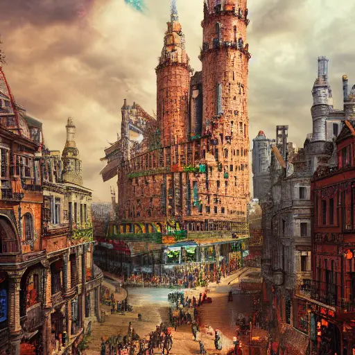 01216-3012319991-A realistic photo of the Babel tower, 4k, detailed, trending in artstation, fantasy vivid colors, photorealism, professional his.webp